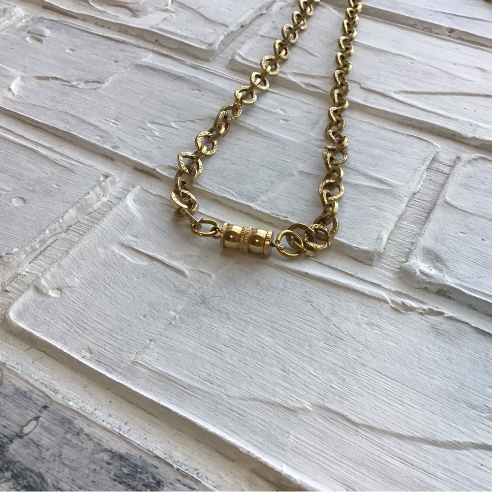 Pearl/Gold Heart Necklace, Classic necklace, sweater necklace - Picture 5 of 6